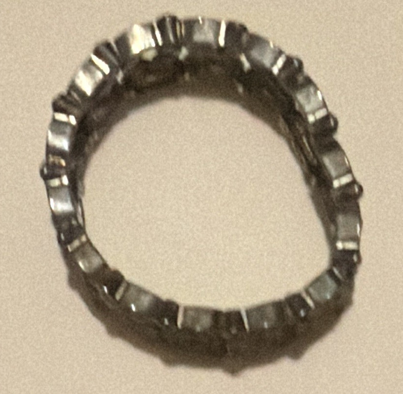 Silver Tone Adjustable Metal Band Ring, No Stone, Rectangle Shape, Sizable