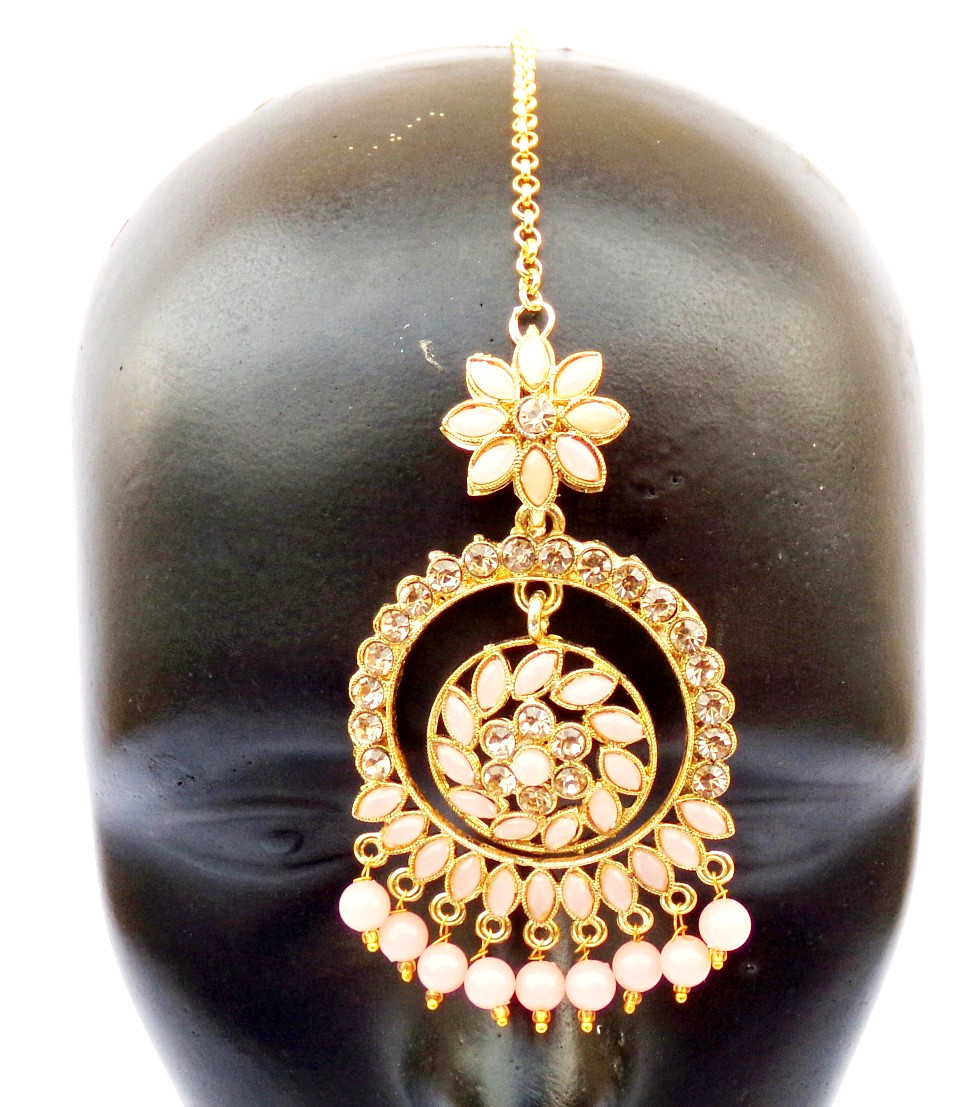 Indian Ethnic Party Wear Bollywood Gold Plated Cz Mang Tikka Fashion Jewelry h14