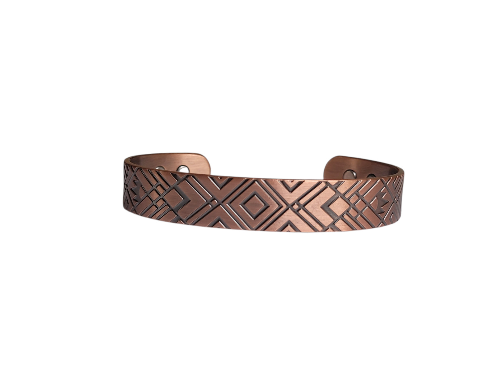 Artisan Pure Solid Copper Magnetic Bracelet Arthritis Therapy Cuff Geometric V