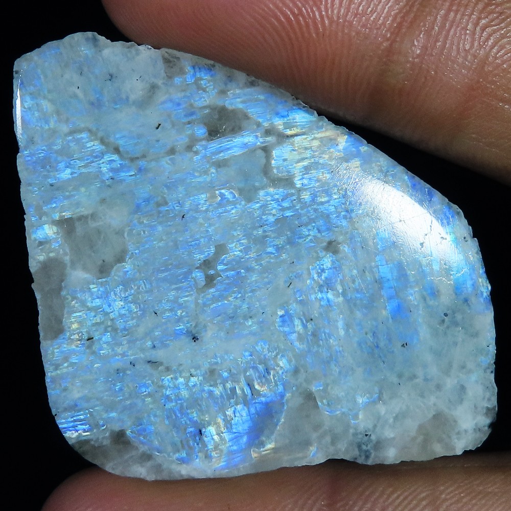 100.00 Cts NATURAL RAINBOW MOONSTONE ROUGH LOOSE (37 X 55 X 10 MM SIZE) GEMSTONE