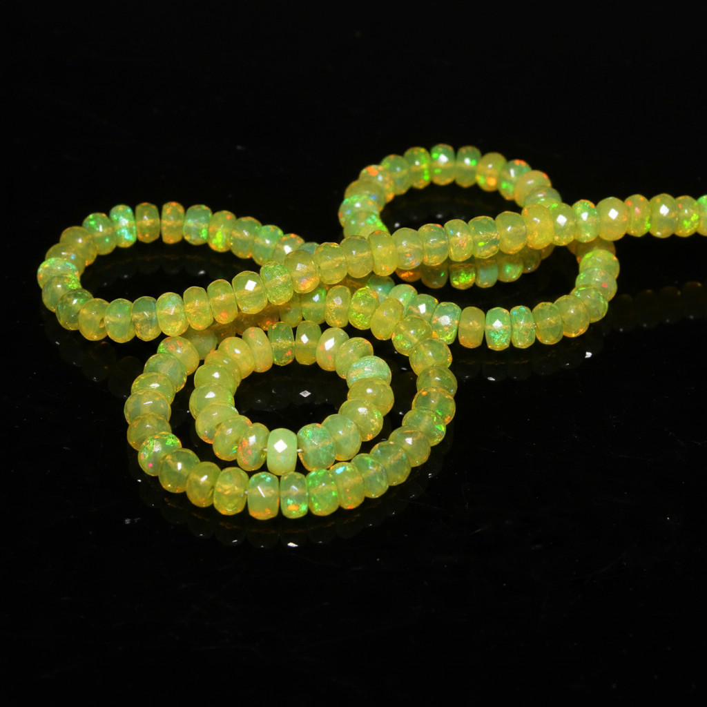 Ethiopian Fire Opal Beads Strand 4-5mm Rondelle Gemstone 8 Inch Jewelry Making