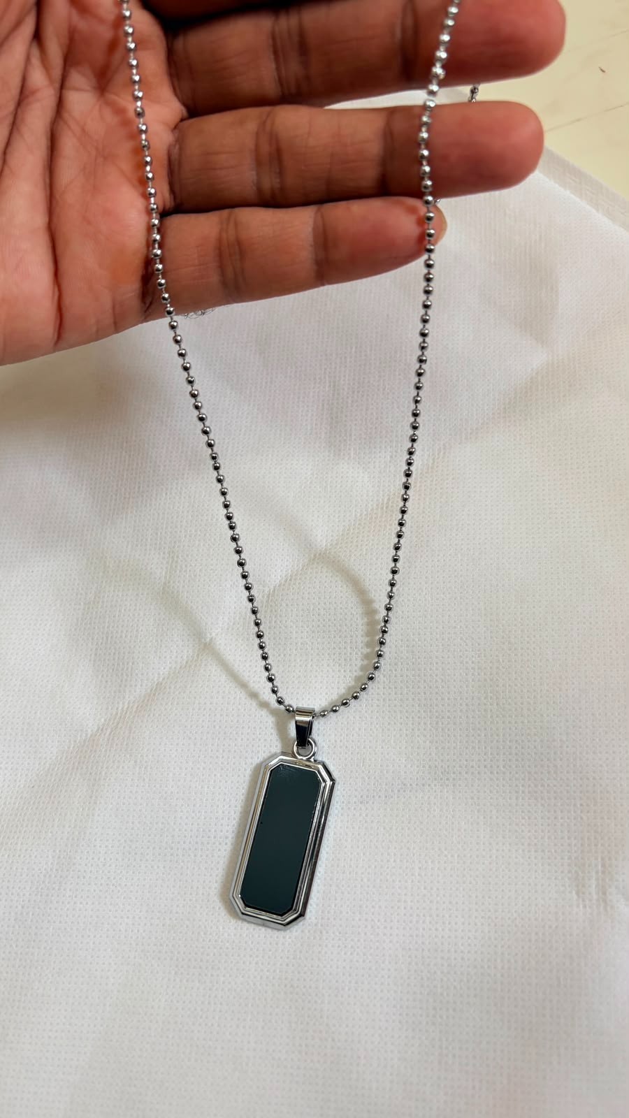 Geometric Simplicity Drop Glue Hanging Tag Stainless Steel Pendant Necklace