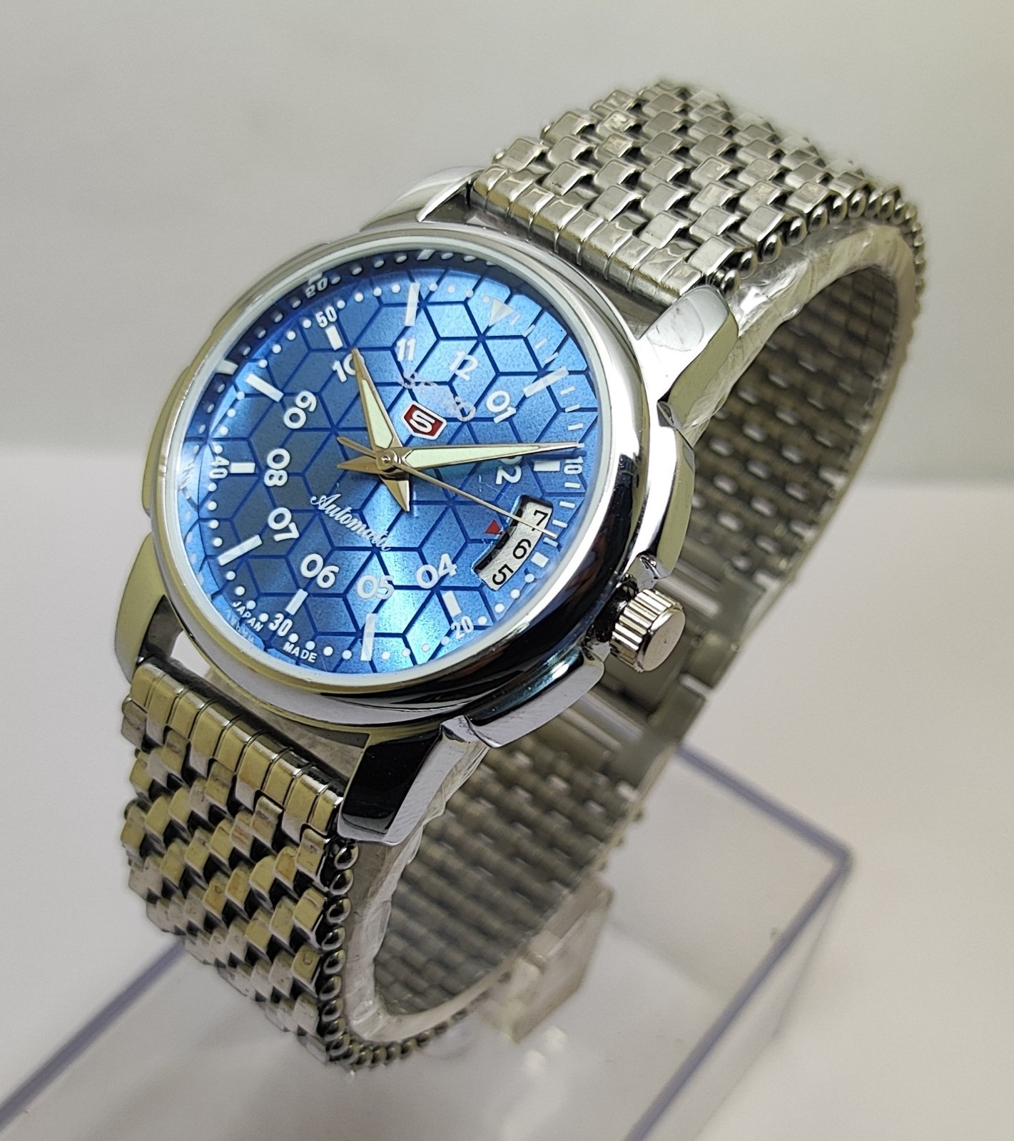 Refurbished Automatic Men’s Watch Day Date | Classic Vintage Style | Steel Strap
