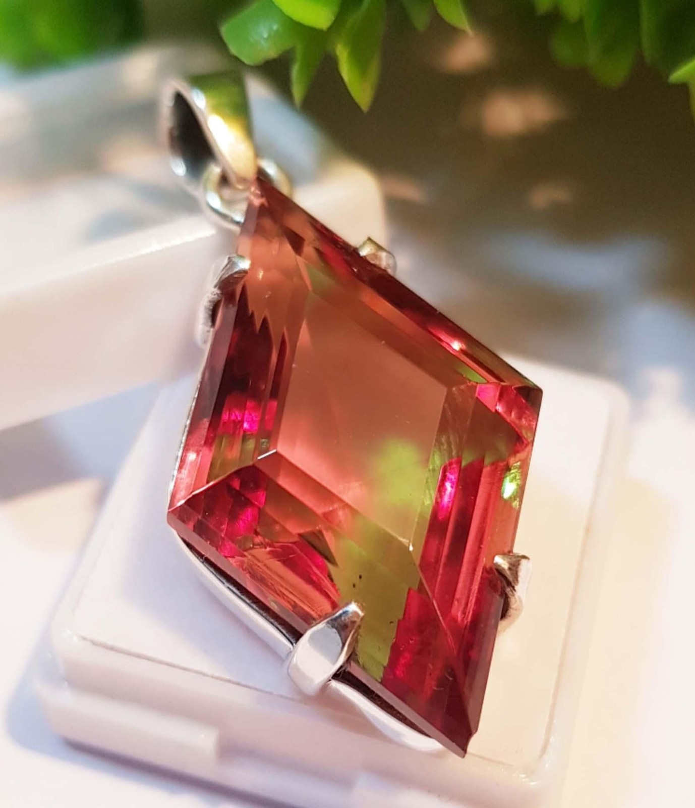 Natural 53 CT Color Change Alexandrite GIE Certified Gemstone Pendant 925 Silver