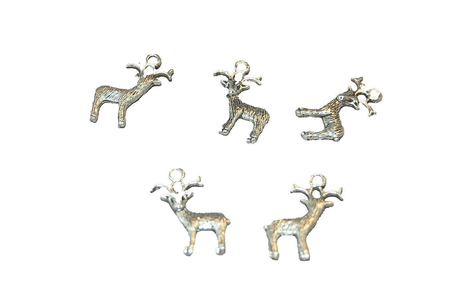 Reindeer #2 Christmas Charm Tibetan Silver J1053