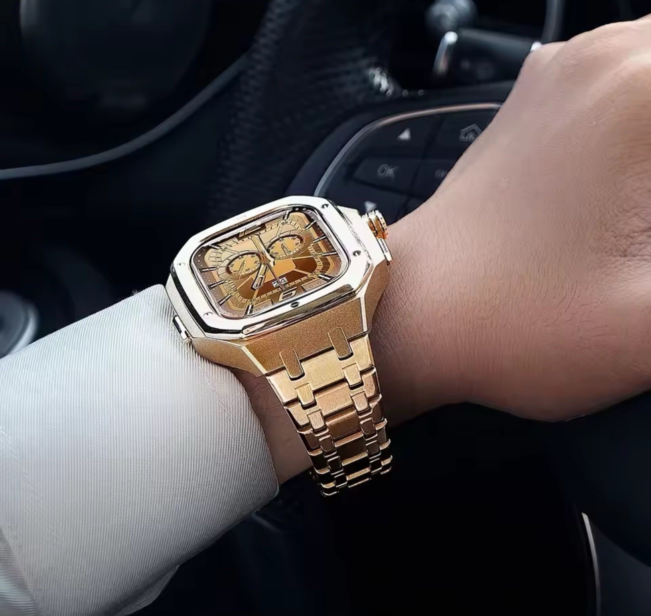 New Silver Luxury Stainless Steel Case Band for Apple Watch Ultra 1 2 49mm