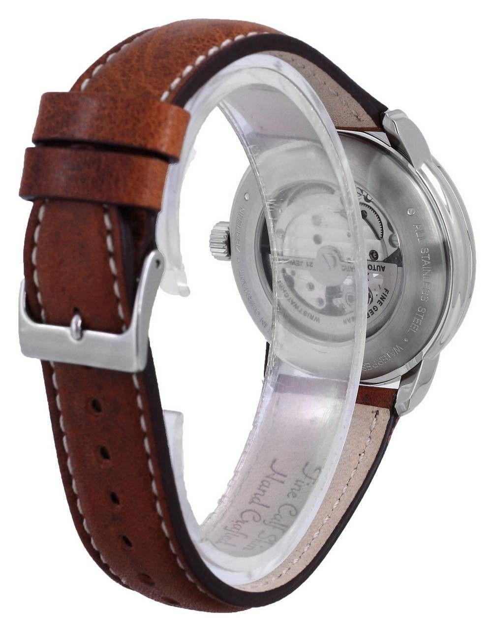 Zeppelin LZ127 Graf Open Heart Leather Automatic Dress Z76664 Men’s Watch