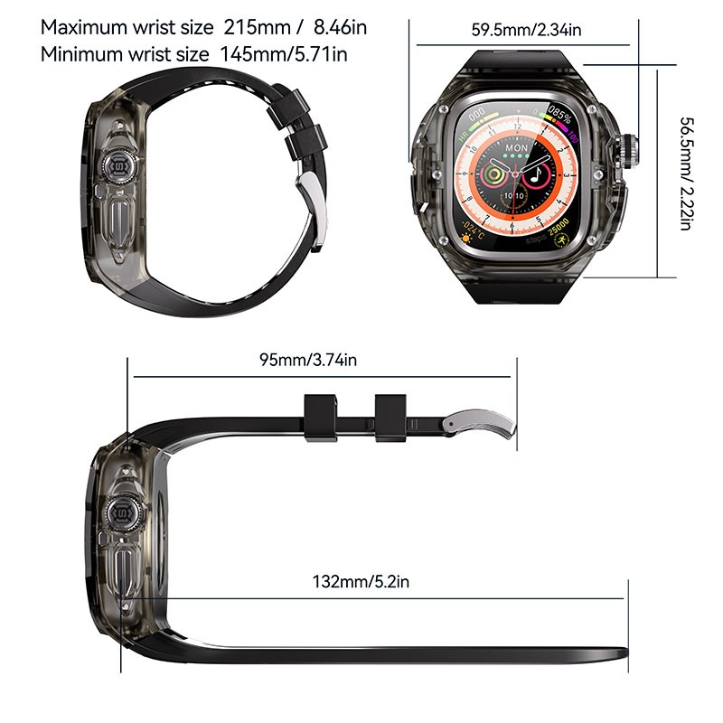 49MM Luxury Polycarbonate Steel Watch Band Strap For Apple Watch Ultra 1/2/3