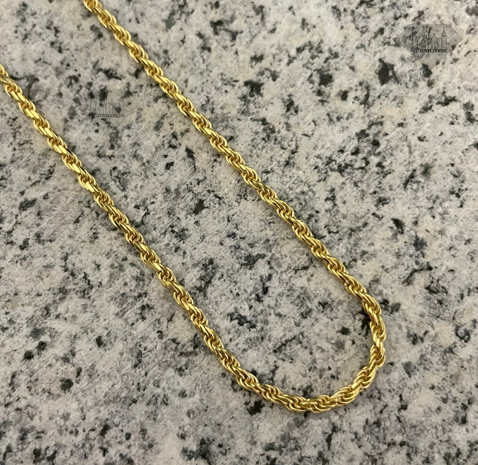 3MM Thick Gold Plated 925 Sterling Silver DIAMOND CUT ROPE CHAIN Necklace Italy