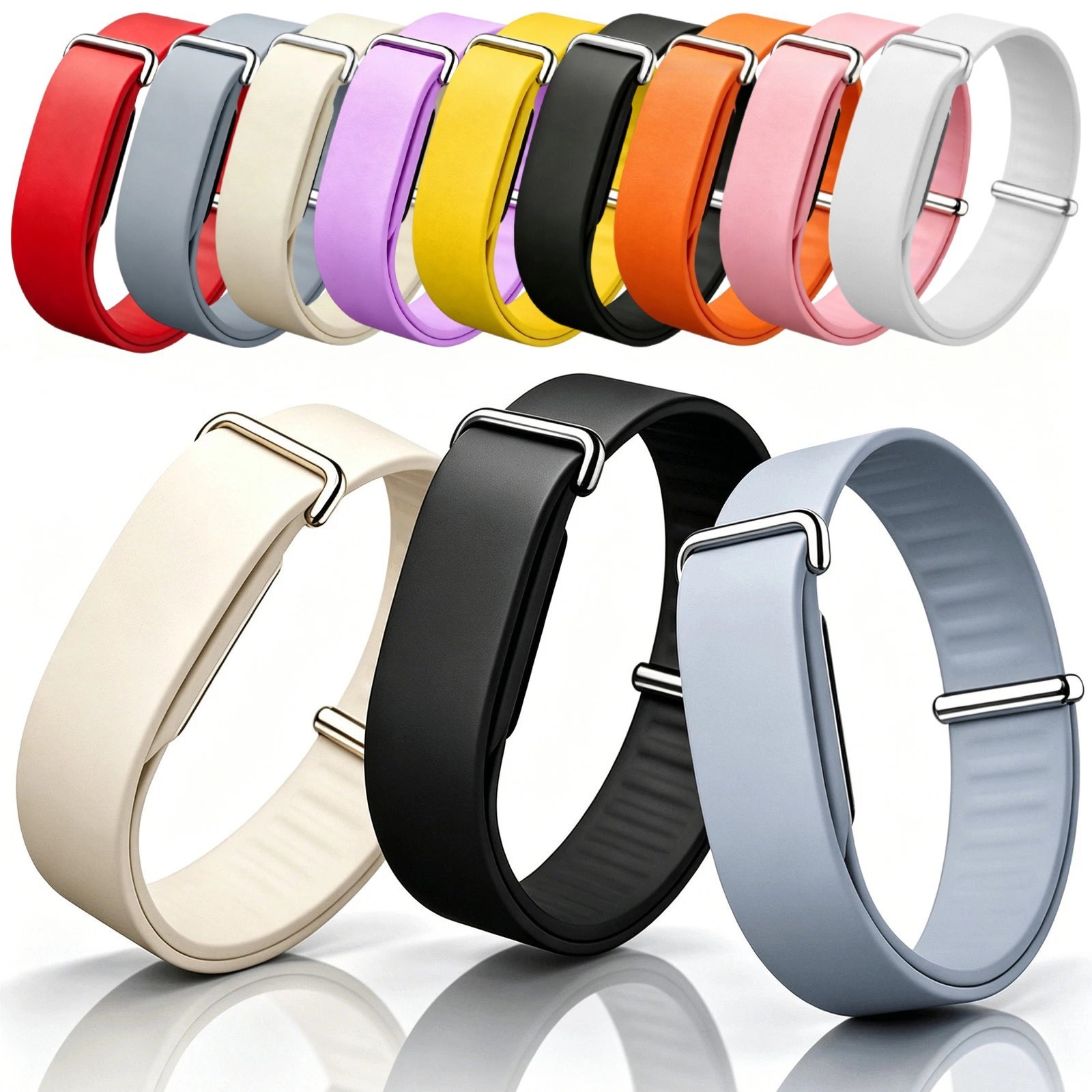 Silicone Sports Adjustable Loop Strap For Google Fitbit Air Band Replacement