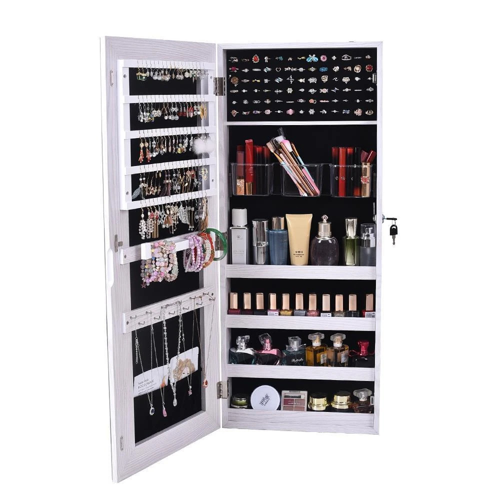 Wall-Mount/Door-Hanging Armoire Lockable Storage Organizer W/ Drawers White