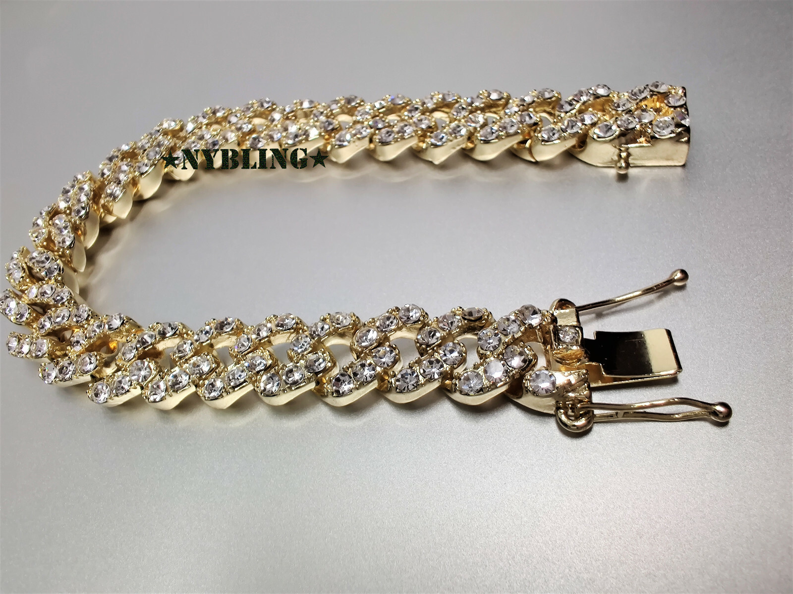 Miami Cuban Link Designer CZ Bracelet Mens Hip Hop Plated Jewelry 7.5″ – 9.5″