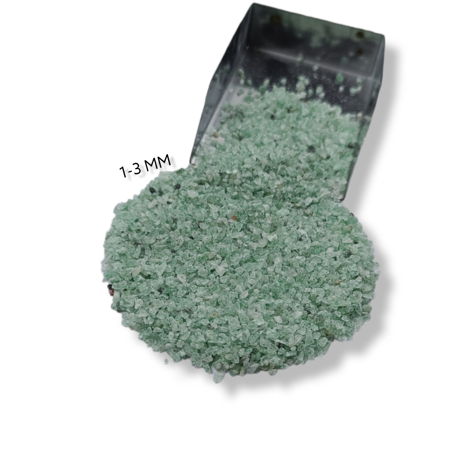 Crushed Green Strawberry Quartz Coarse Inlay Woodworking, Stone Healing Powder