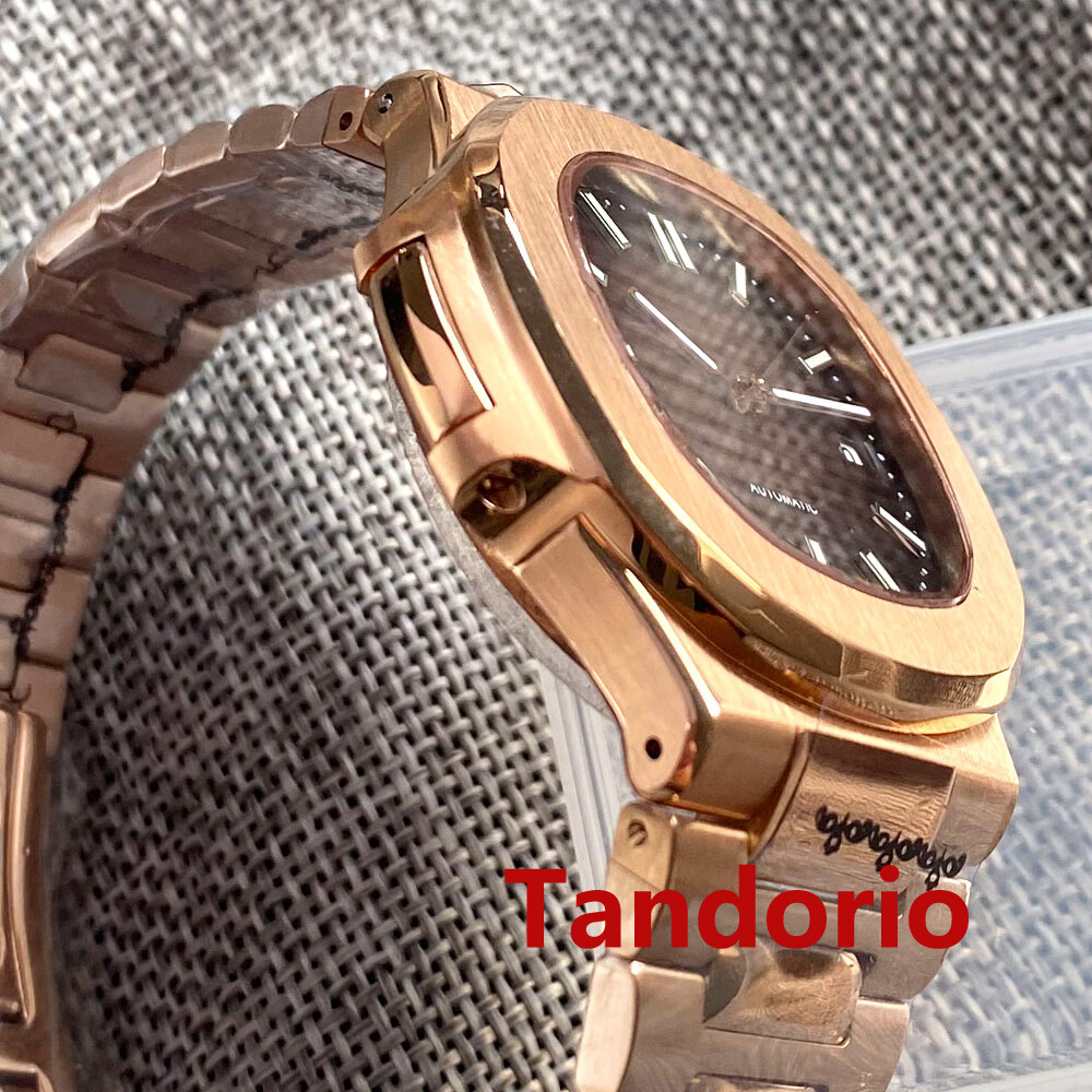 40mm Square Brown/Black Dial Rose Gold NH35 PT5000 Automatic Men’s Watch