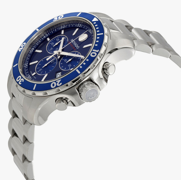 Movado Series 800 Blue Chronograph Dial 42 mm Performance Steel Watch 2600141