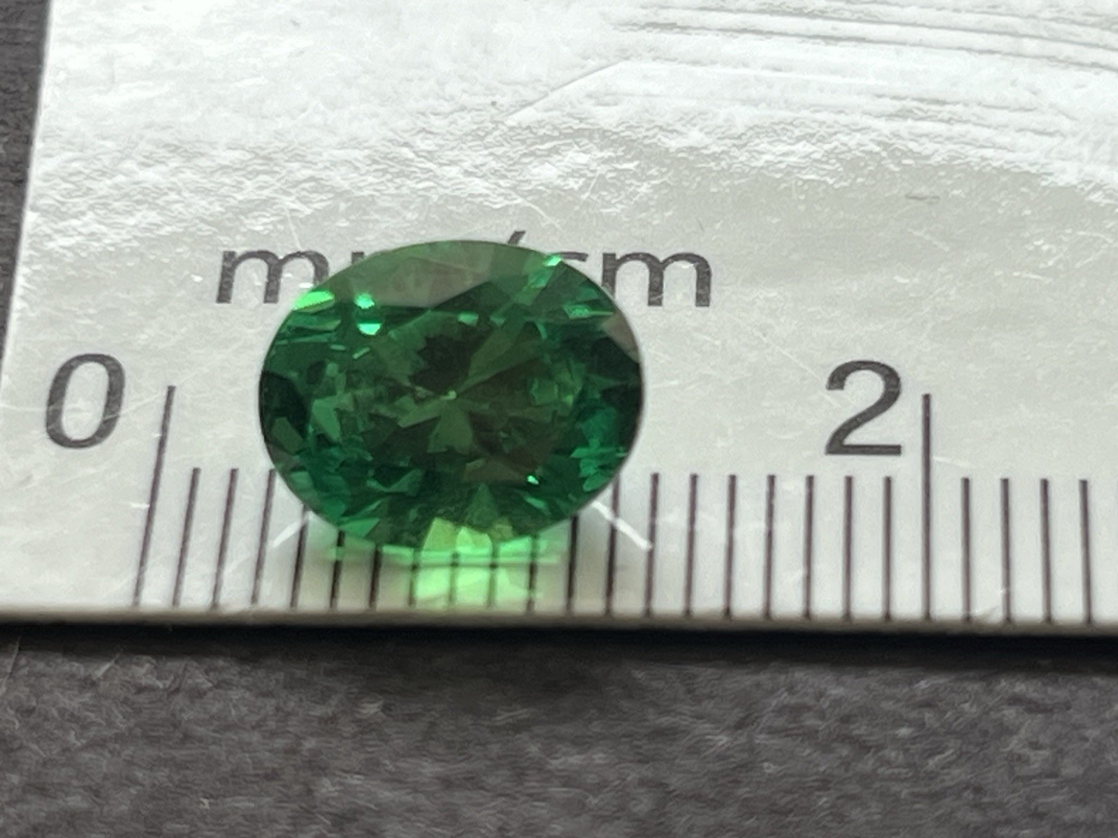 3.85 Ct Green YAG Oval Faceted Gemstone 10x8mm Brilliant Green Eye Clean