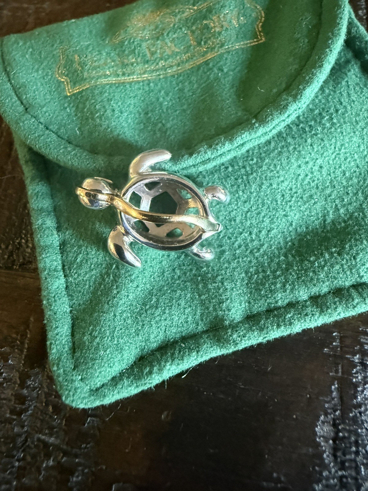 Na Hoku Pearl Factory Hawaii silver and 14K Gold Cage HONU Pearl Pendant