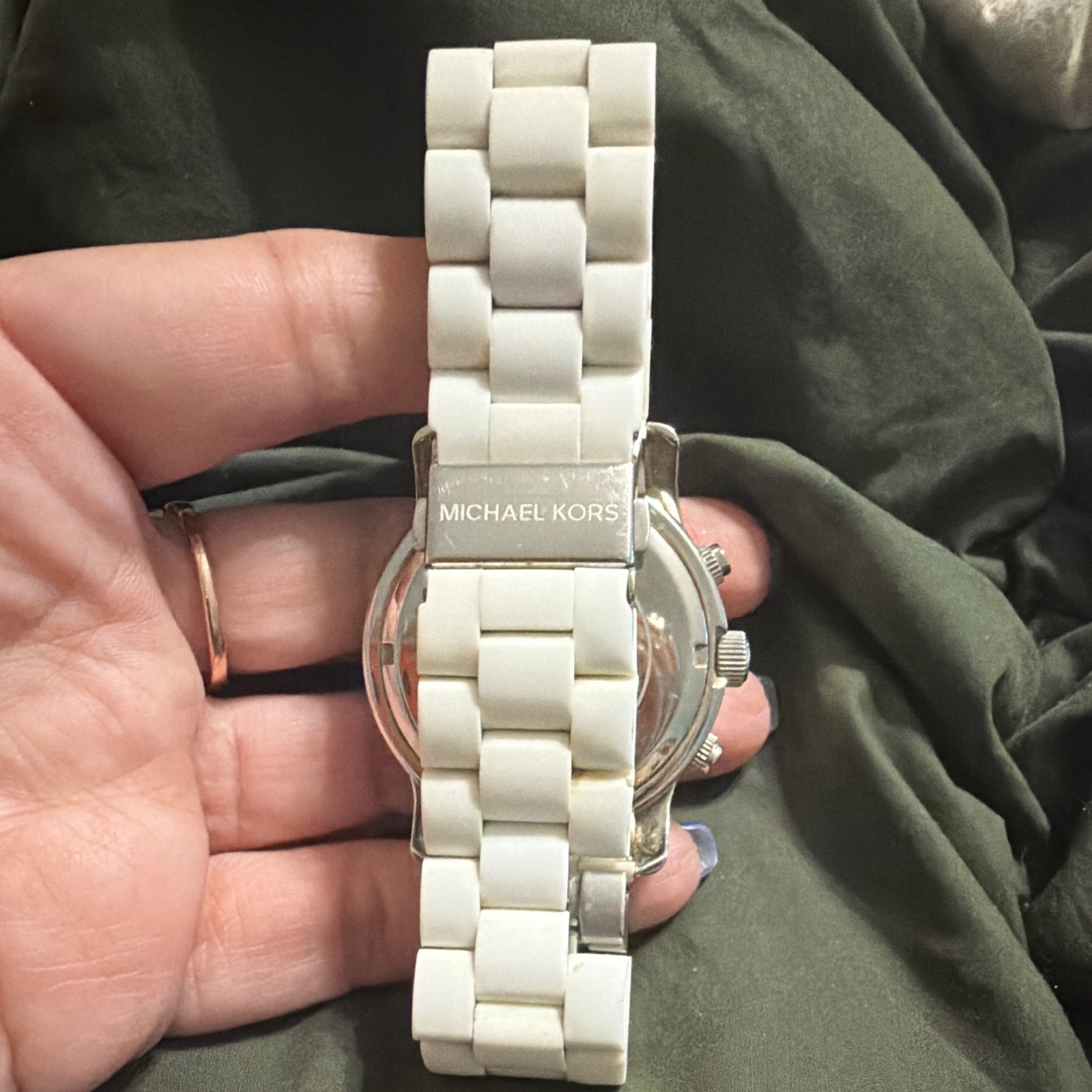 Michael Kors Women’s Chronograph Date Quartz 39mm White Dial SS Bracelet 10ATM