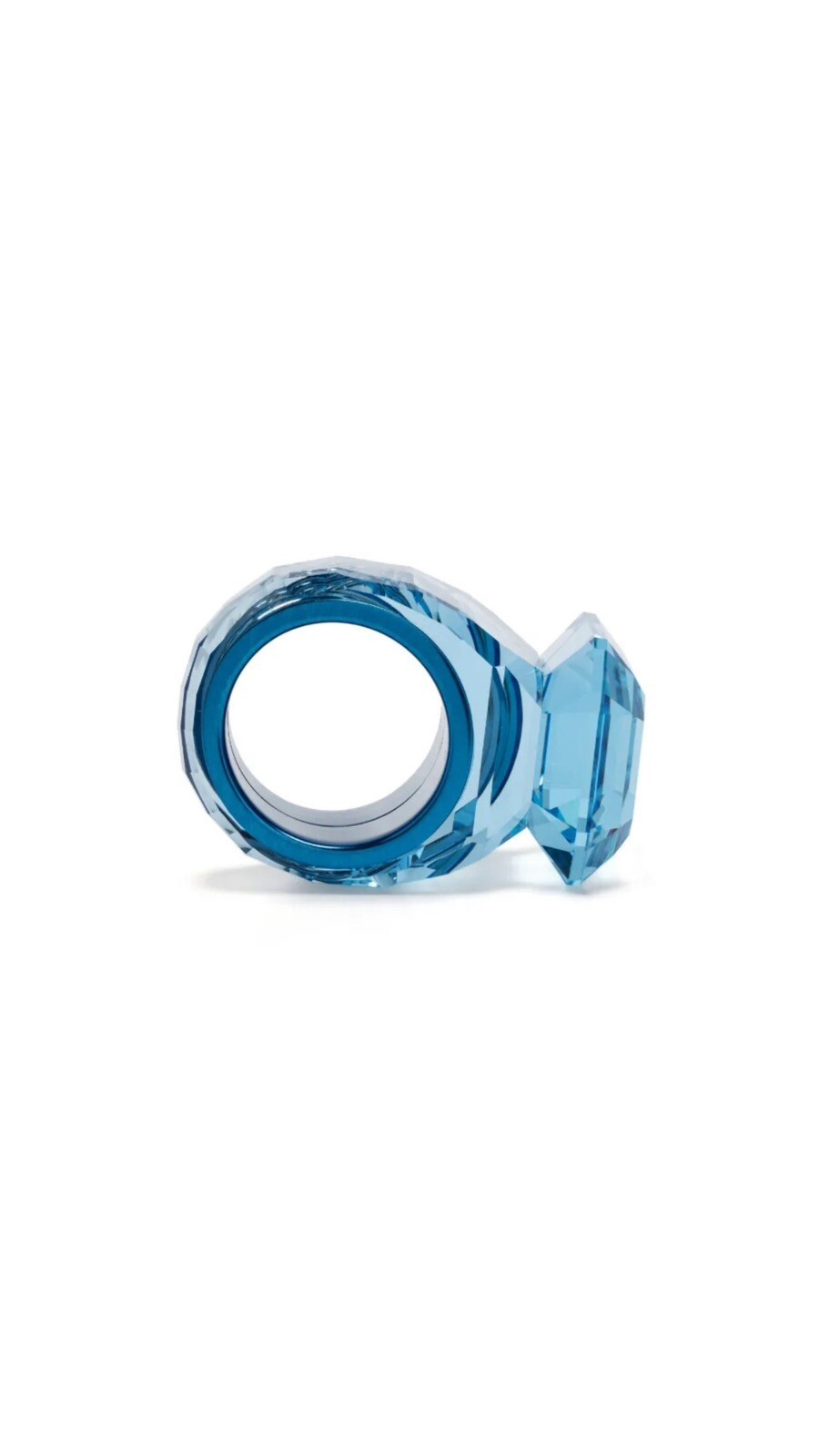 Swarovski Lucent cocktail ring Octagon cut, Blue Size64