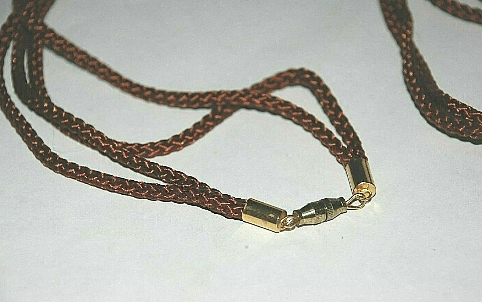 Cloisonne Asian Flower Tassel Necklace Pendant Enamel Gold Filled Silk Cord Boho