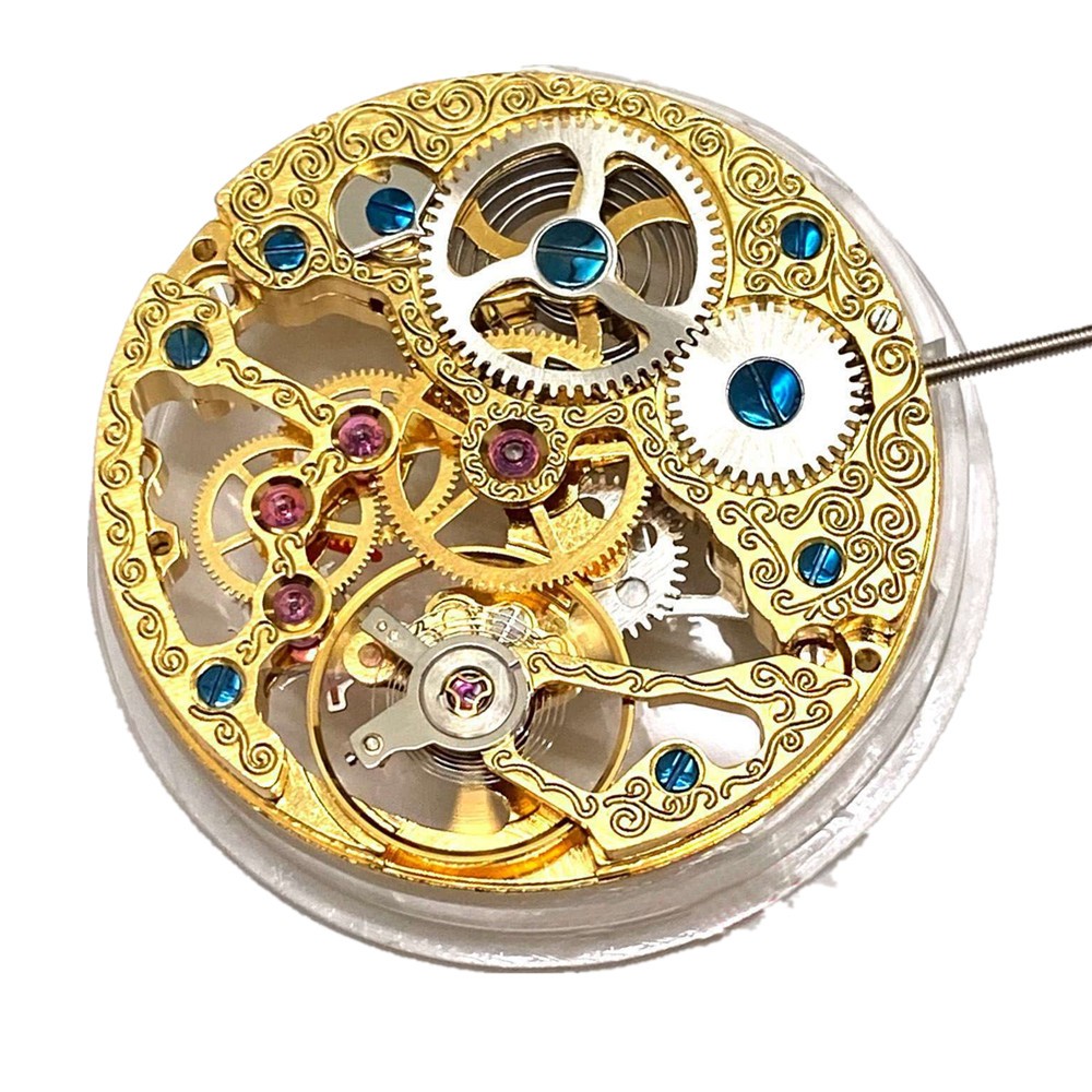 36.6mm Vintage Hollow Skeleton Mechanical 6497 ST3600 Movement Handwind 21600bph