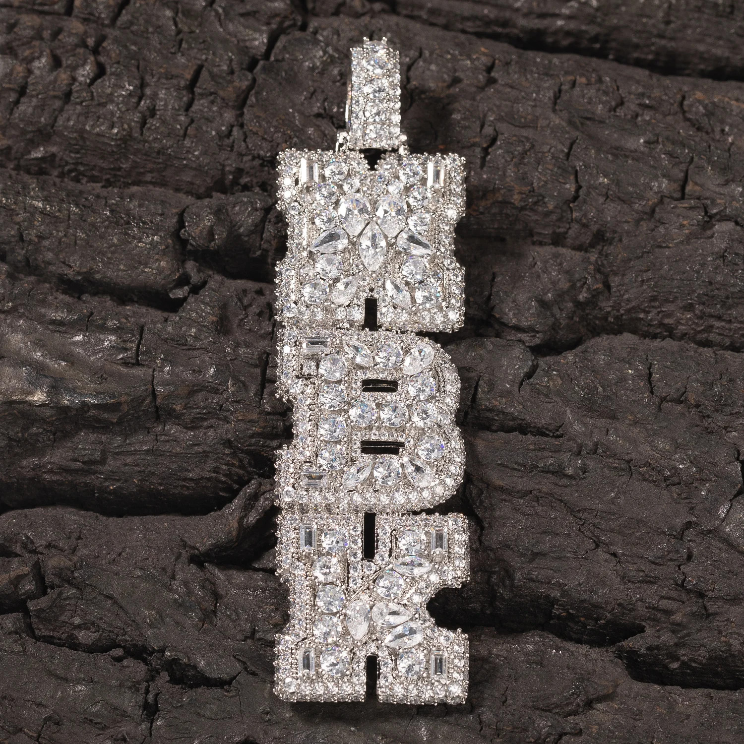 Iced Out Letter Pendant Nameplate Multicolor CZ Hip Hop Bling Necklace Gift NEW