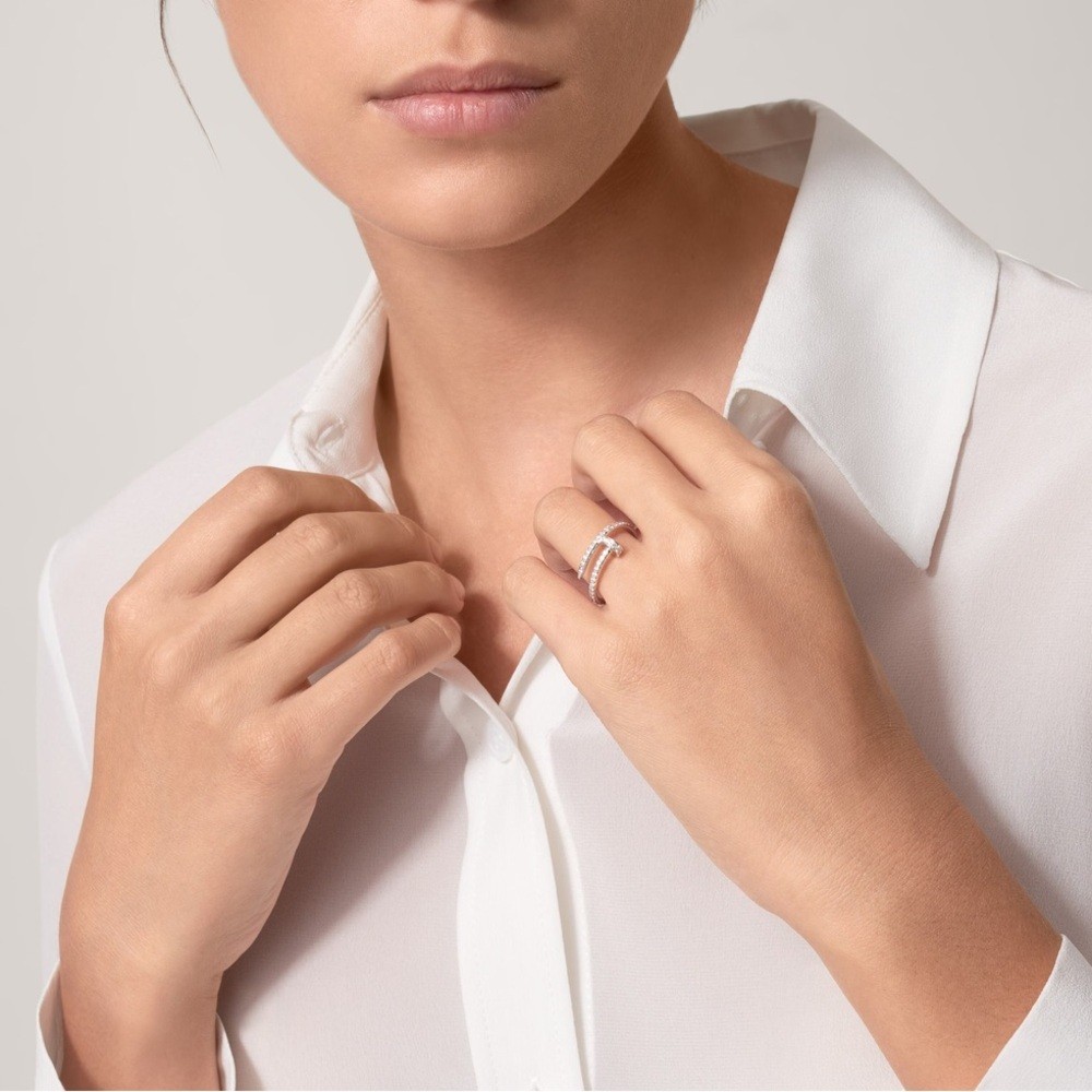 Cartier white gold pave Juste En Clou ring