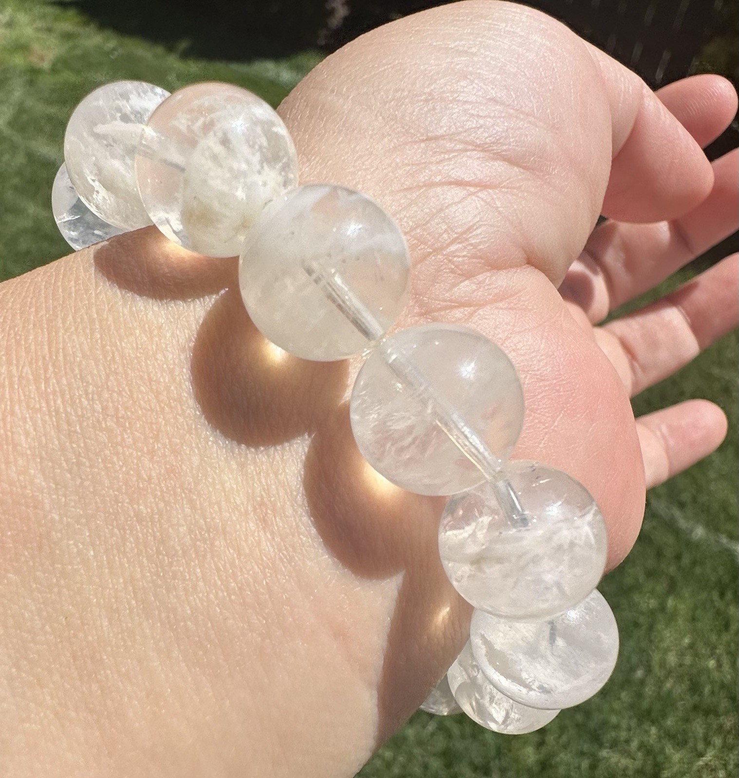 13.7mm Snowflake Phantom Quartz Bracelet