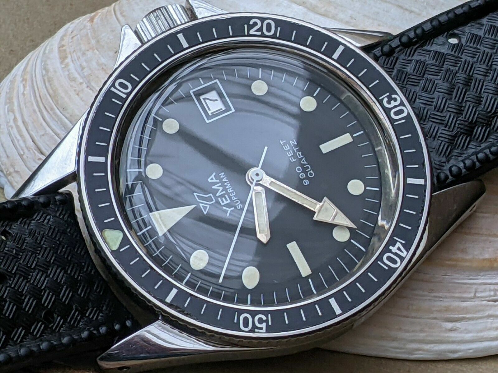 Vintage Yema Superman 30 ATM Quartz Diver w/Pristine Dial,All SS Case,Serviced