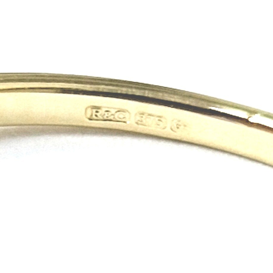 9ct Gold Blood Orange Zirconia Ring Size O Band UK Hallmarked 1.1g