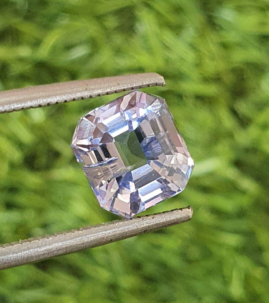 3.96Ct Flawless Octagon Cut Ceylon Cornflower Light Blue Sapphire Lab Grown Gems