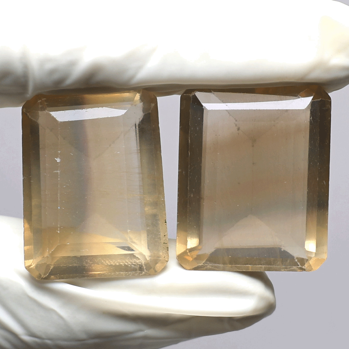 2 PC Natural Faceted Fluorite – 28.5mm-29mm Emerald Cut – High Quality Gemstones