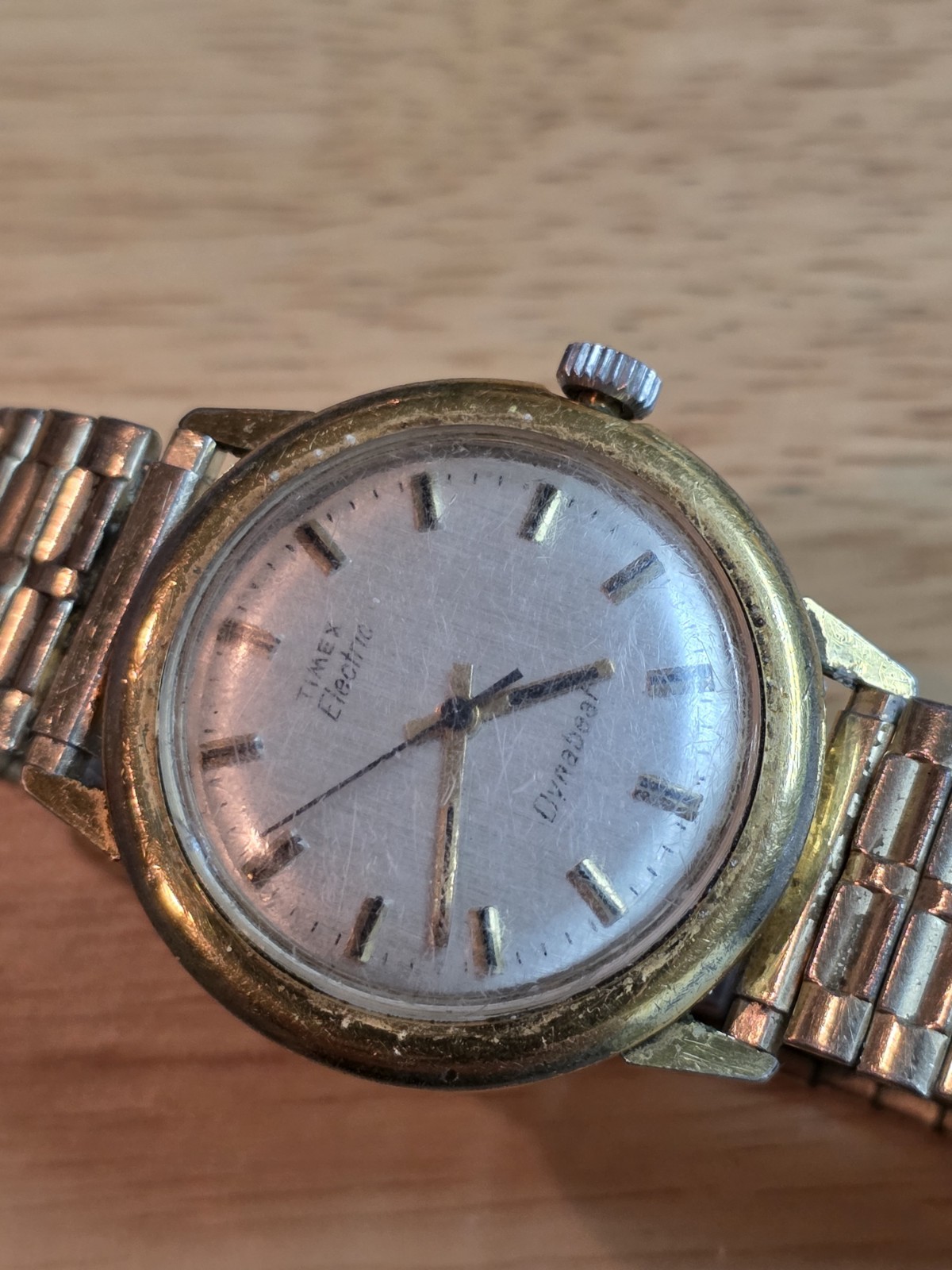 VINTAGE 1970s Timex Electric Dynabeat Men Wrist Watch ** RUNNING **