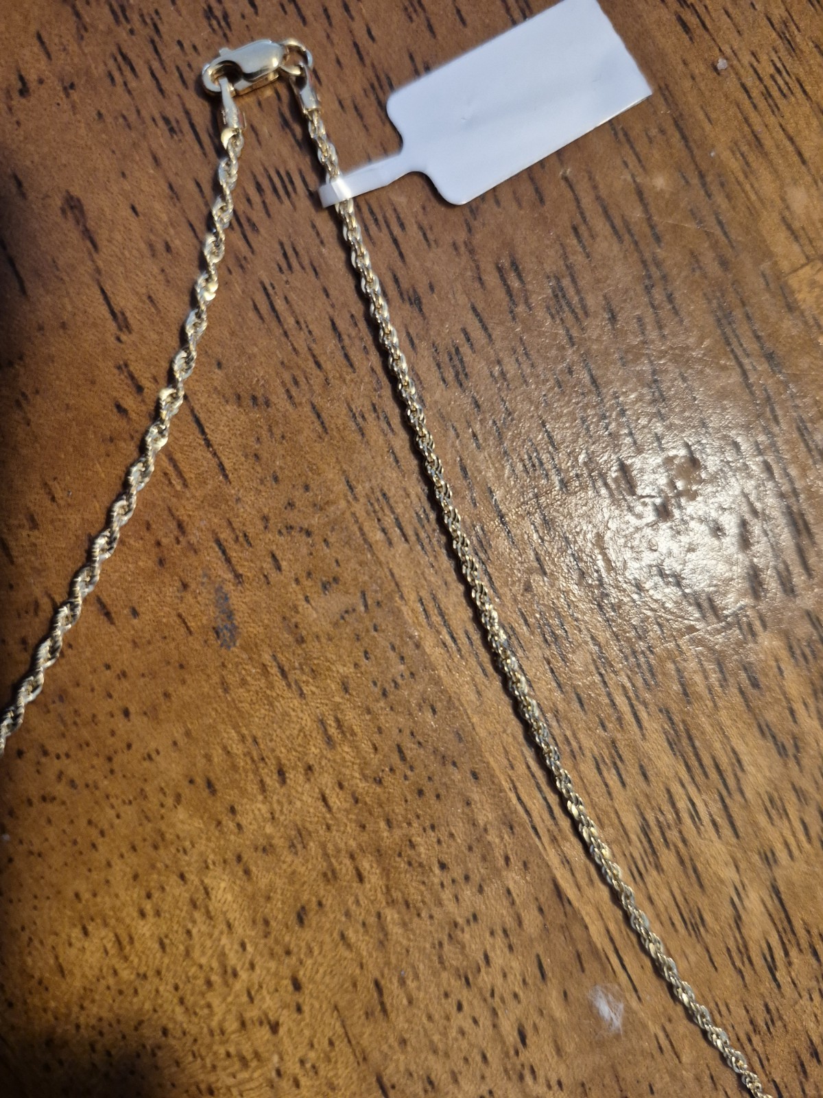 14k 20″ Rope Chain New With Sticker 1.5g Approx 2mm Wide.