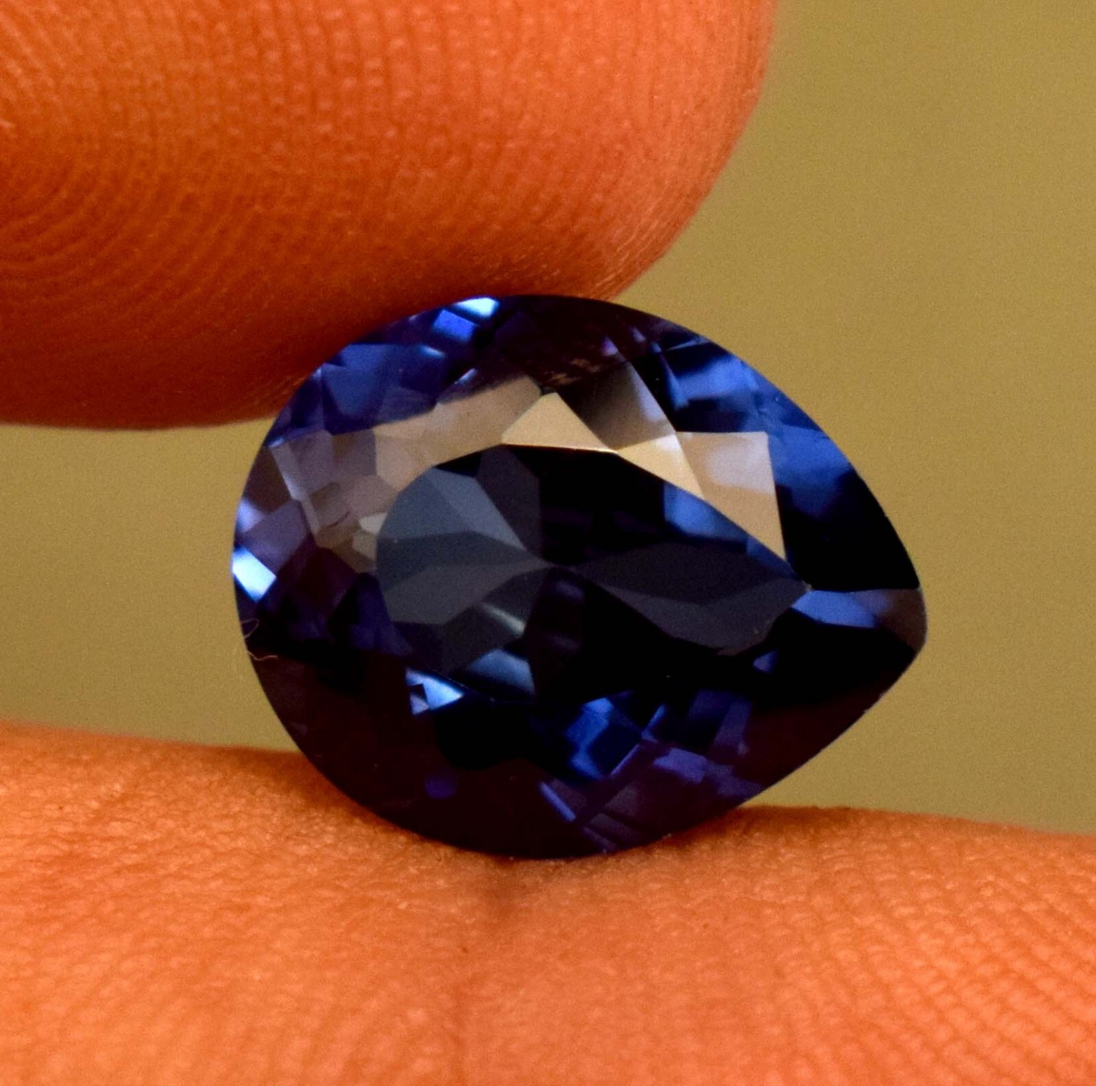 Lab Grown Blue Color Sapphire 7.15 Ct Certified Loose Gemstone For Ring Use