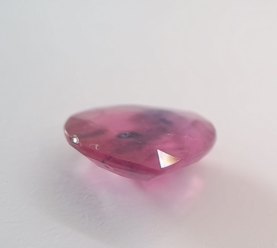 NATURAL AUSTRALIAN Pinkish Red Blue Spots Sapphire 1.49ct Tasmania Heart Ruby