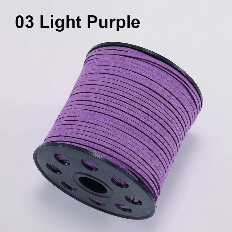 100 Yard Faux Leather Cord String 3mm Flat Suede Bracelet Necklace Jewelry