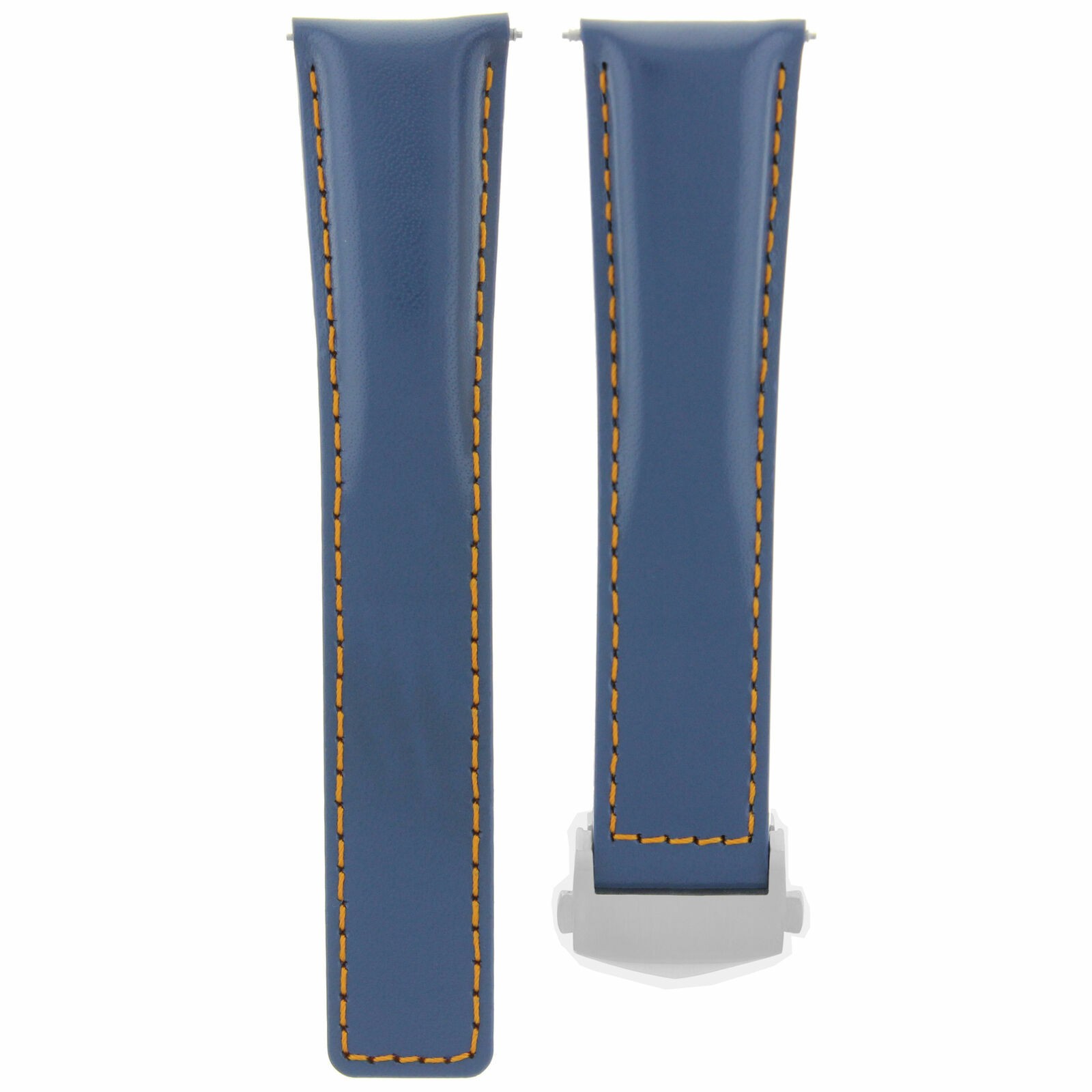 20MM SMOOTH LEATHER WATCH BAND STRAP FOR TAG HEUER CARRERA CALIBRE CV2010 BLUE O