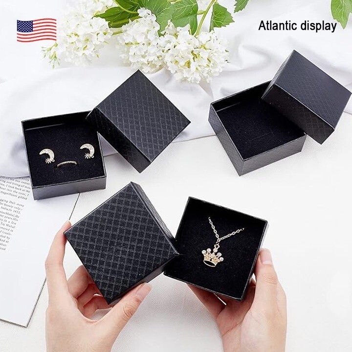 Multi colored Jewelry Boxes (Precut Foam) 12 pack for Rings/necklace and more