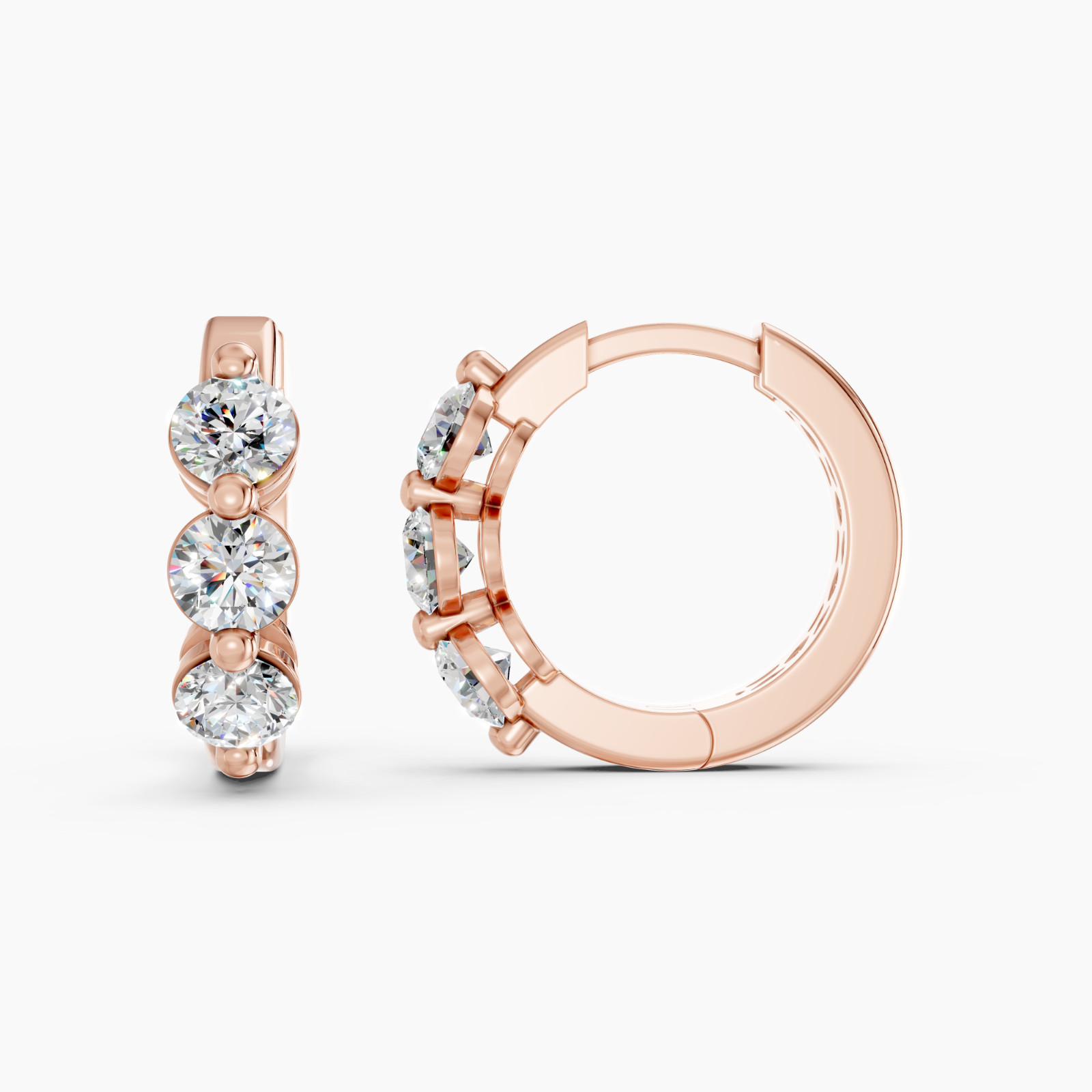 1.45 Carat Round Cut Moissanite Stone Hoop Earring in Sterling Silver for Women