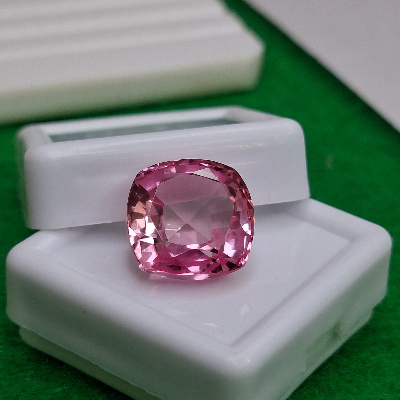 Natural Cushion Cut 12-14 Ct Pink Morganite Certified Loose Gemstone GB123