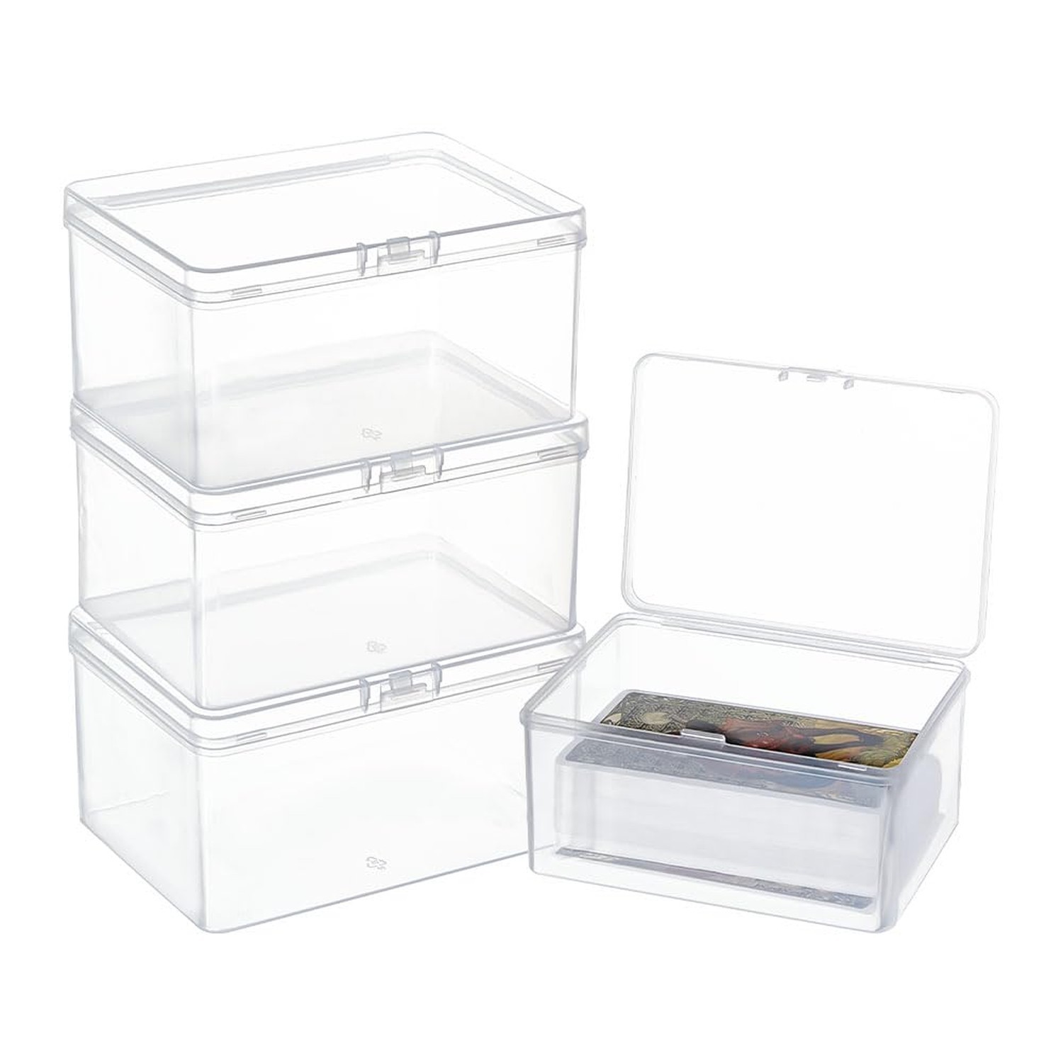 NBEADS 4 Pcs Mini Plastic Storage Containers Box, 3.94×2.6×1.52 Inch Plastic …