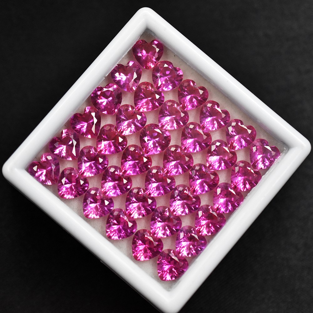 Natural Pink Sapphire Heart Cut 12.00 Ct Pcs 6×6 mm Lot CERTIFIED Gems For Gift