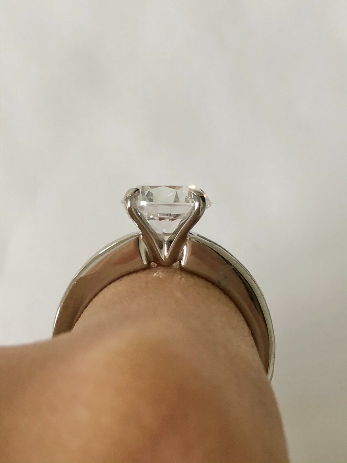Elegant 2.5 CT Round Clear CZ 925 Silver Baguette Bezel Style Ring Size 8