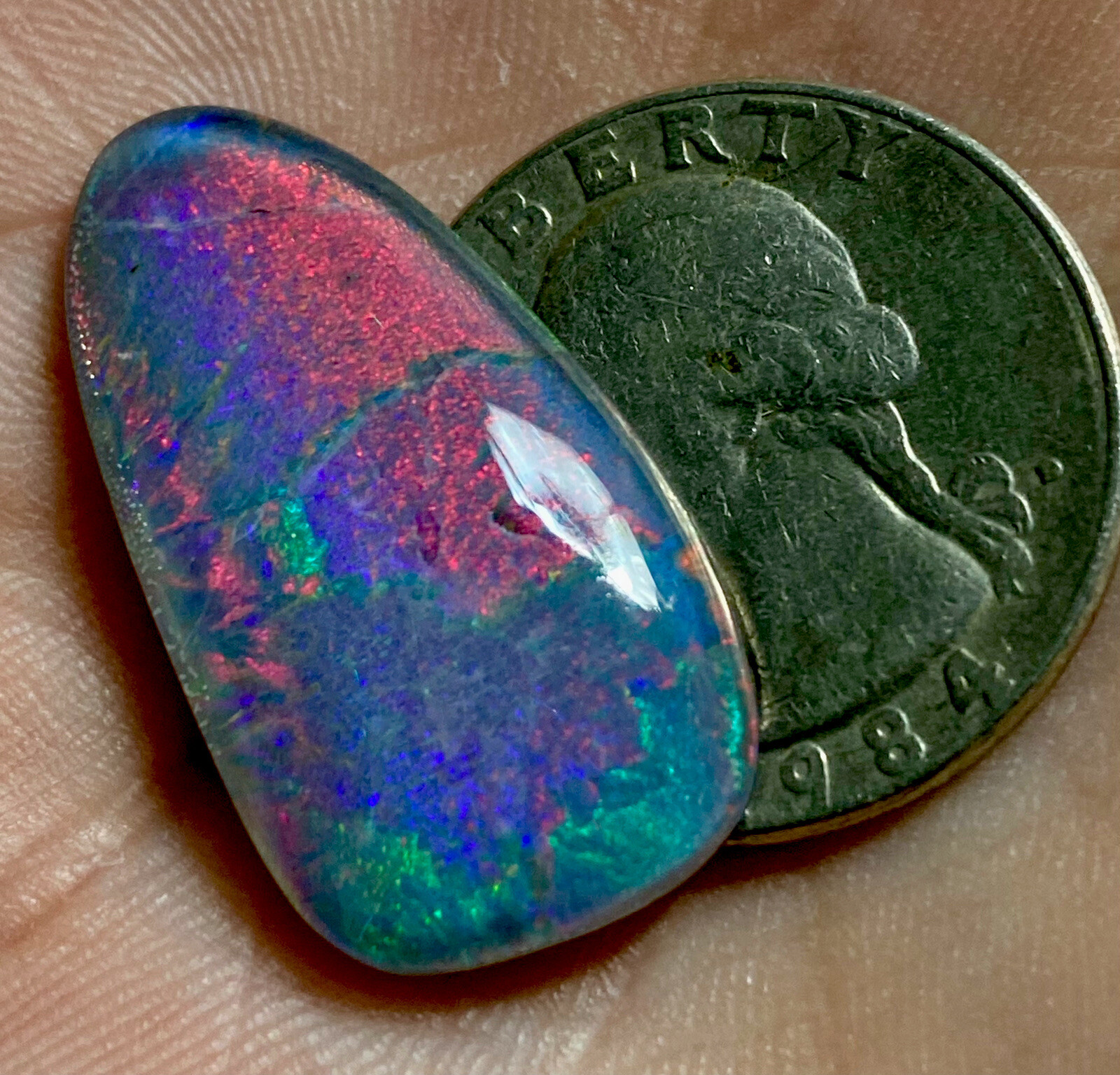 BRILLIANT GIANT 17.90cts AUSTRALIA OPAL TRIPLET RAINBOW🌈 PEACOCK HARLEQUIN FIRE