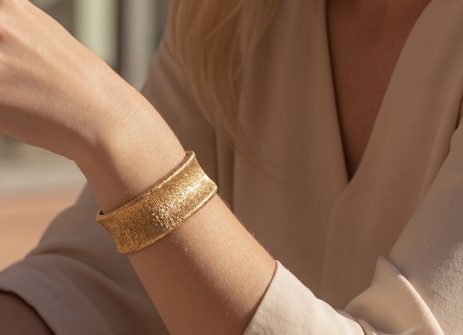 Royal Chain, Inc stamped 925 Italy Copper Colored Cuff Bracelet