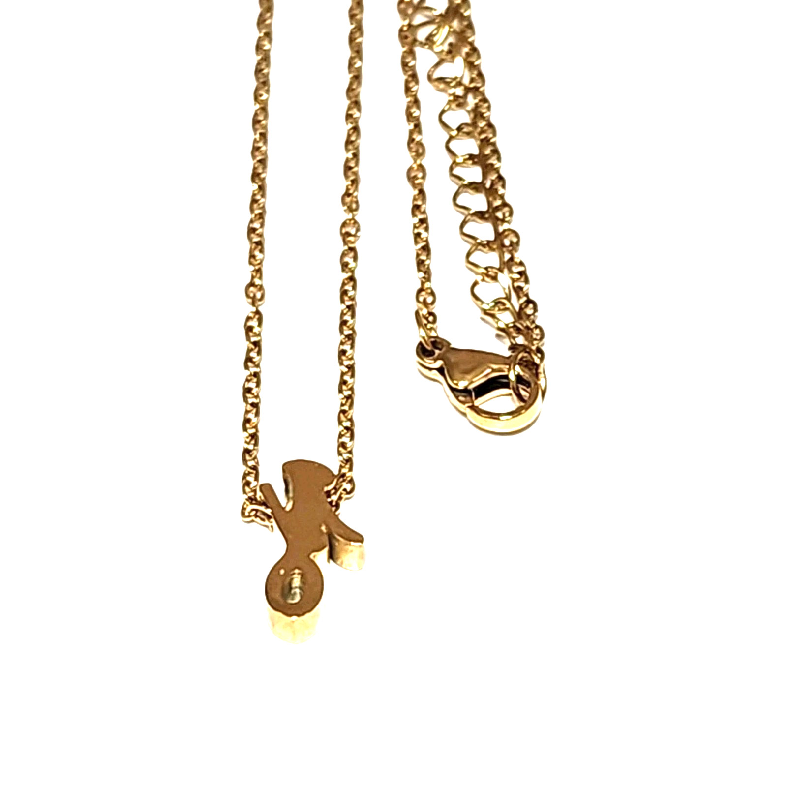 Dainty Cursive Letter J Initial Gold Tone Charm Pendant Necklace 17″ Name Cable