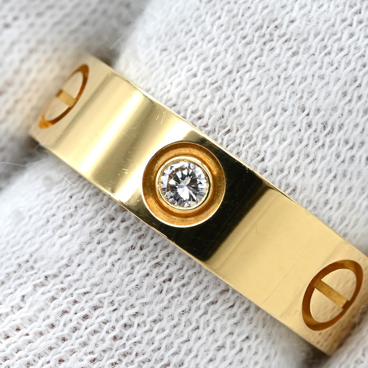 Cartier Ring Love Half YG #53 750 18K Gold 3P Diamond US6-6.25 B4032400 736795