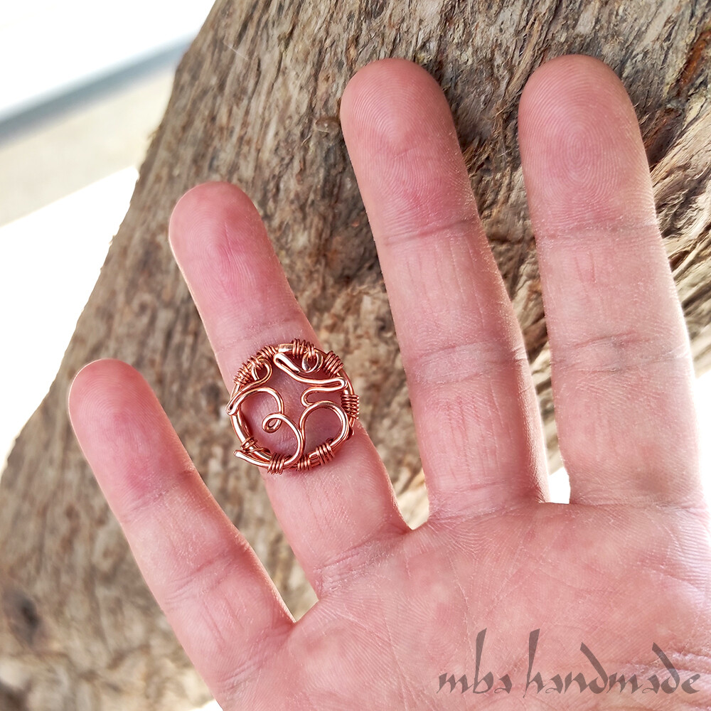 OM AUM ॐ Ring Pure Copper Any Size Handmade Unique Jewelry – Spiritual Jewelry