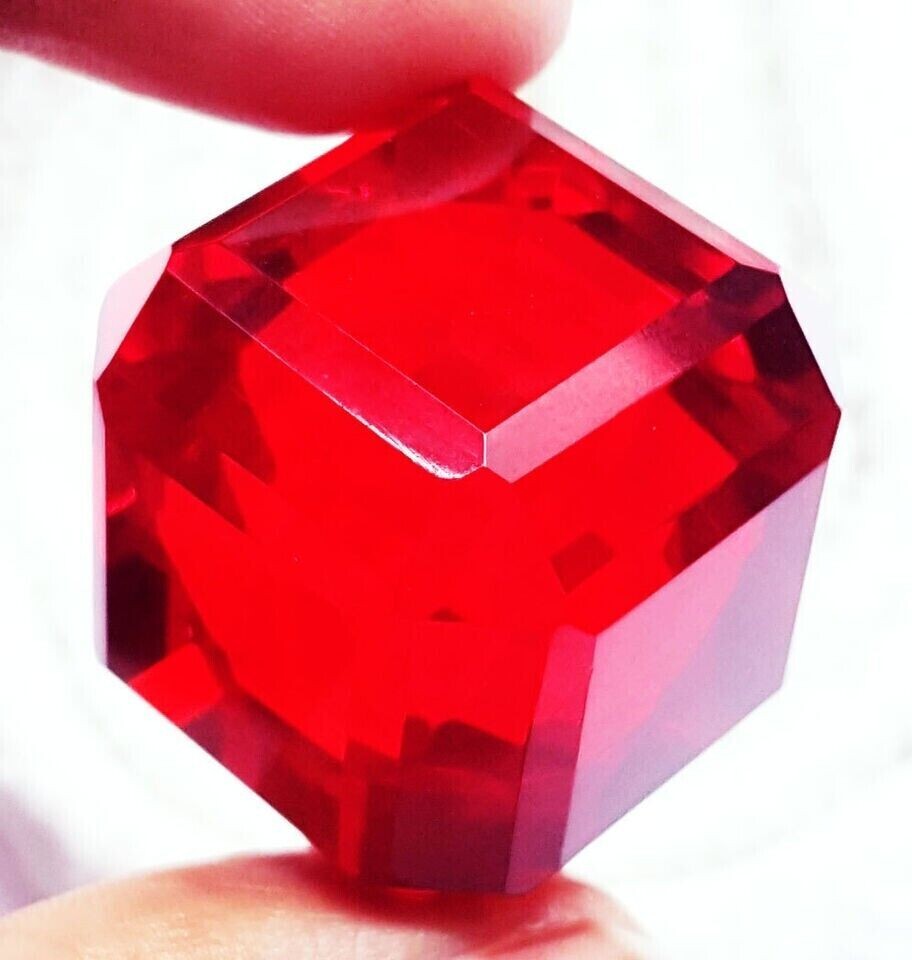 100 Ct + Cube Cut Natural EGL Certified Brazilian Red Color Topaz Loose Gemstone
